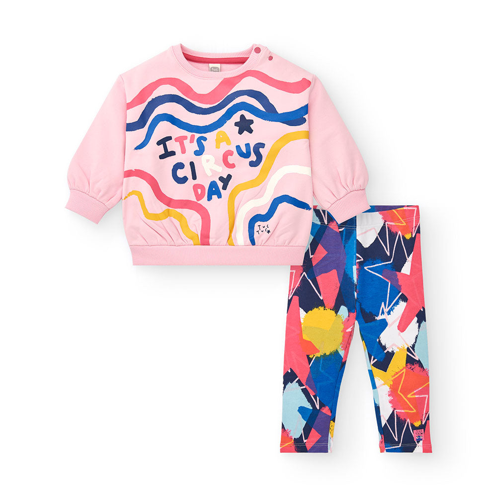 Ensemble deux pièces de la Ligne Vêtements Fille Tuc Tuc, avec sweat-shirt imprimé sur le devant ...