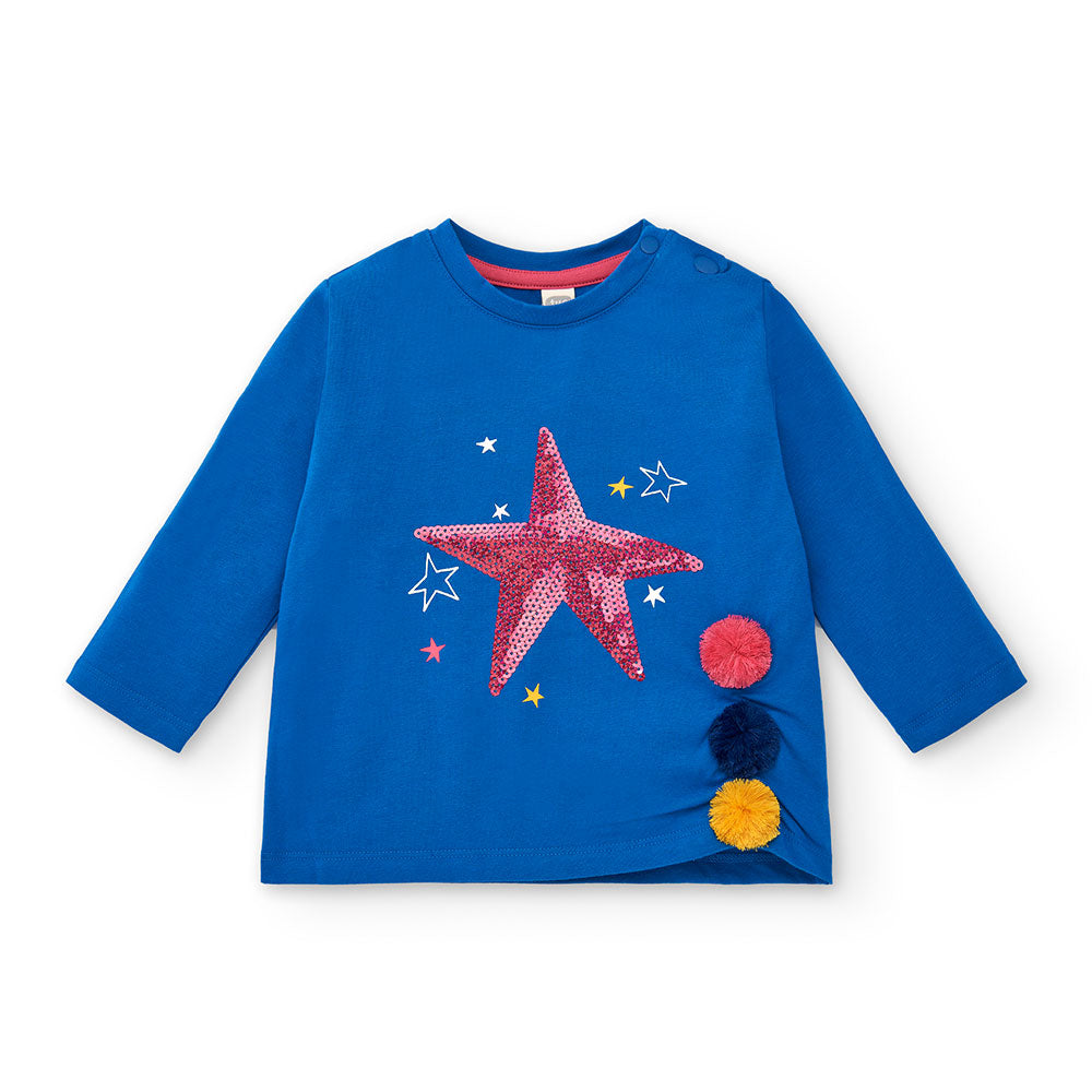 T-shirt de la Ligne Vêtements Fille Tuc Tuc, à manches longues avec application en paillettes aux...