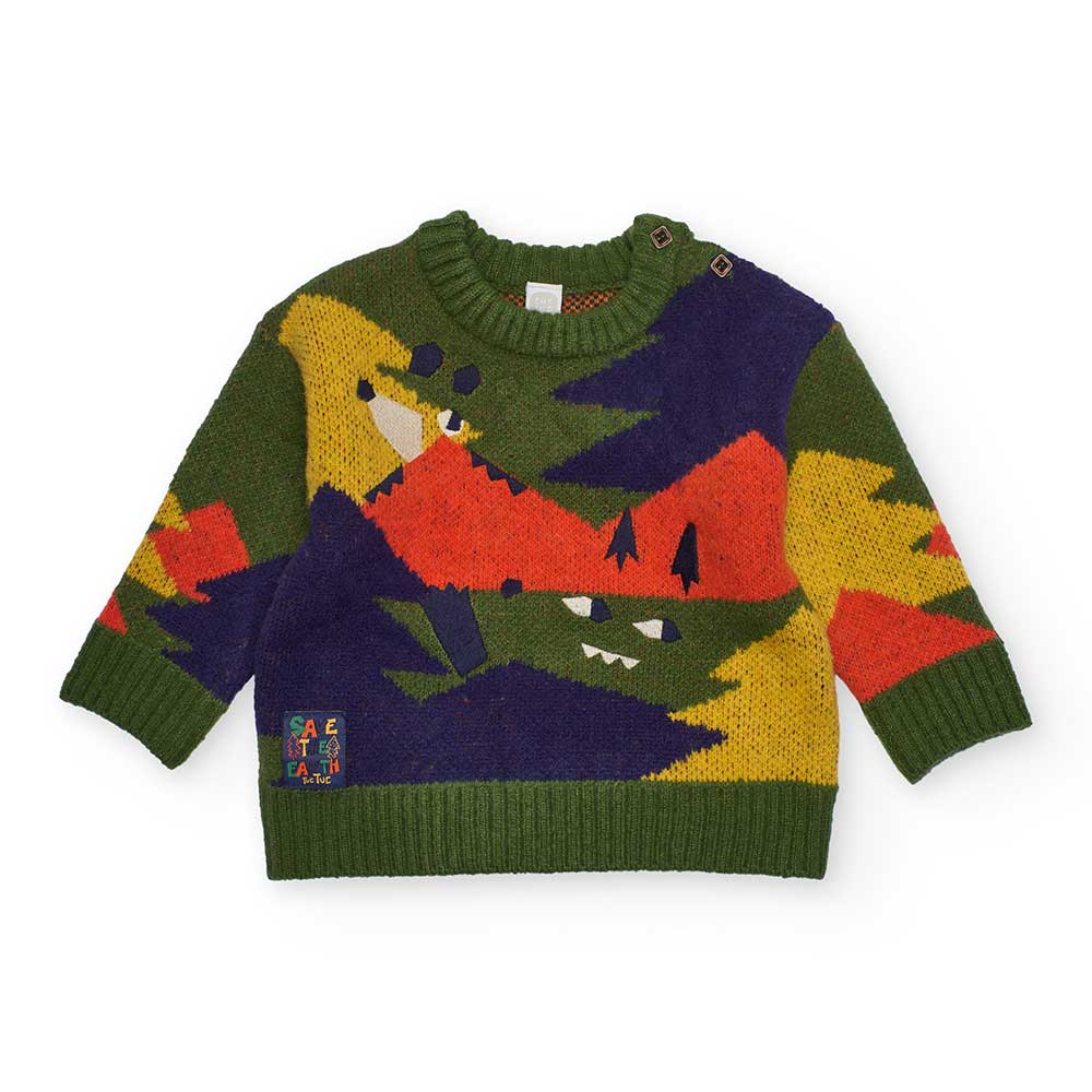 Maglione della Linea Abbigliamento Bambino Tuc Tuc, in filato morbidissimo con fantasia multicolo...