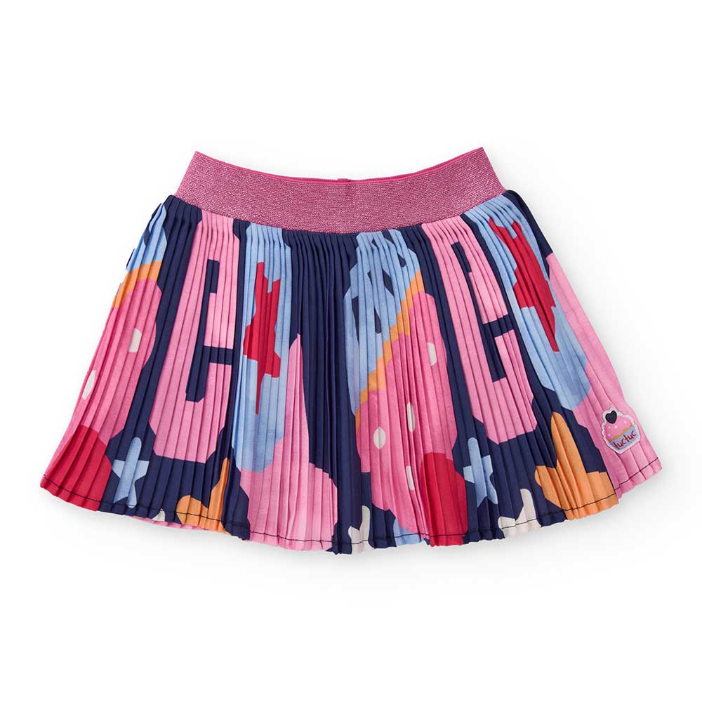 Gonna della linea Abbigliamento Bambina Tuc Tuc plissettata in tessuto leggero con fantasia multi...