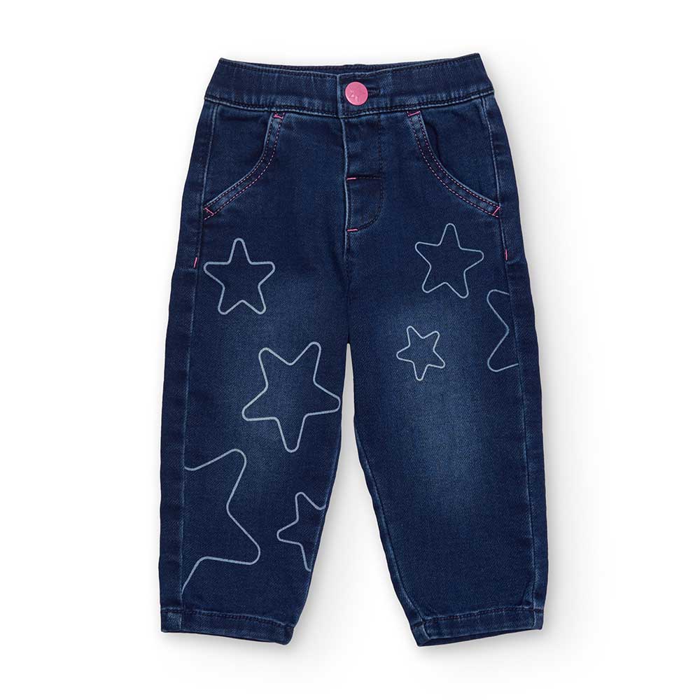 Pantalon en denim de la ligne Vêtements Fille tuc Tuc, avec une coupe ballon et un motif étoiles ...