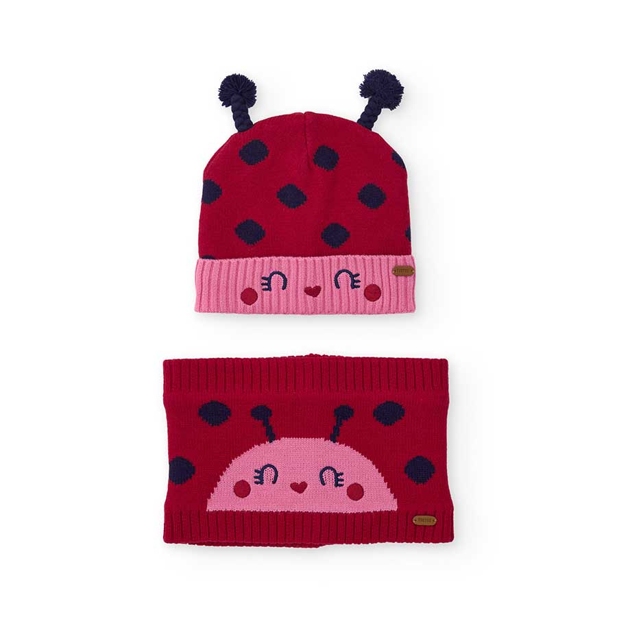 Regala al tuo piccolo un tocco di allegria con questo set invernale composto da cappello con pon ...