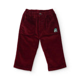 Pantalone in velluto bordeaux con elastico in vita e tasche frontali di Tuc Tuc