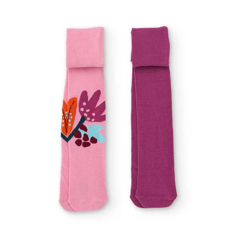 Calzamaglia bambina con fantasia floreale colorata e modello semplice