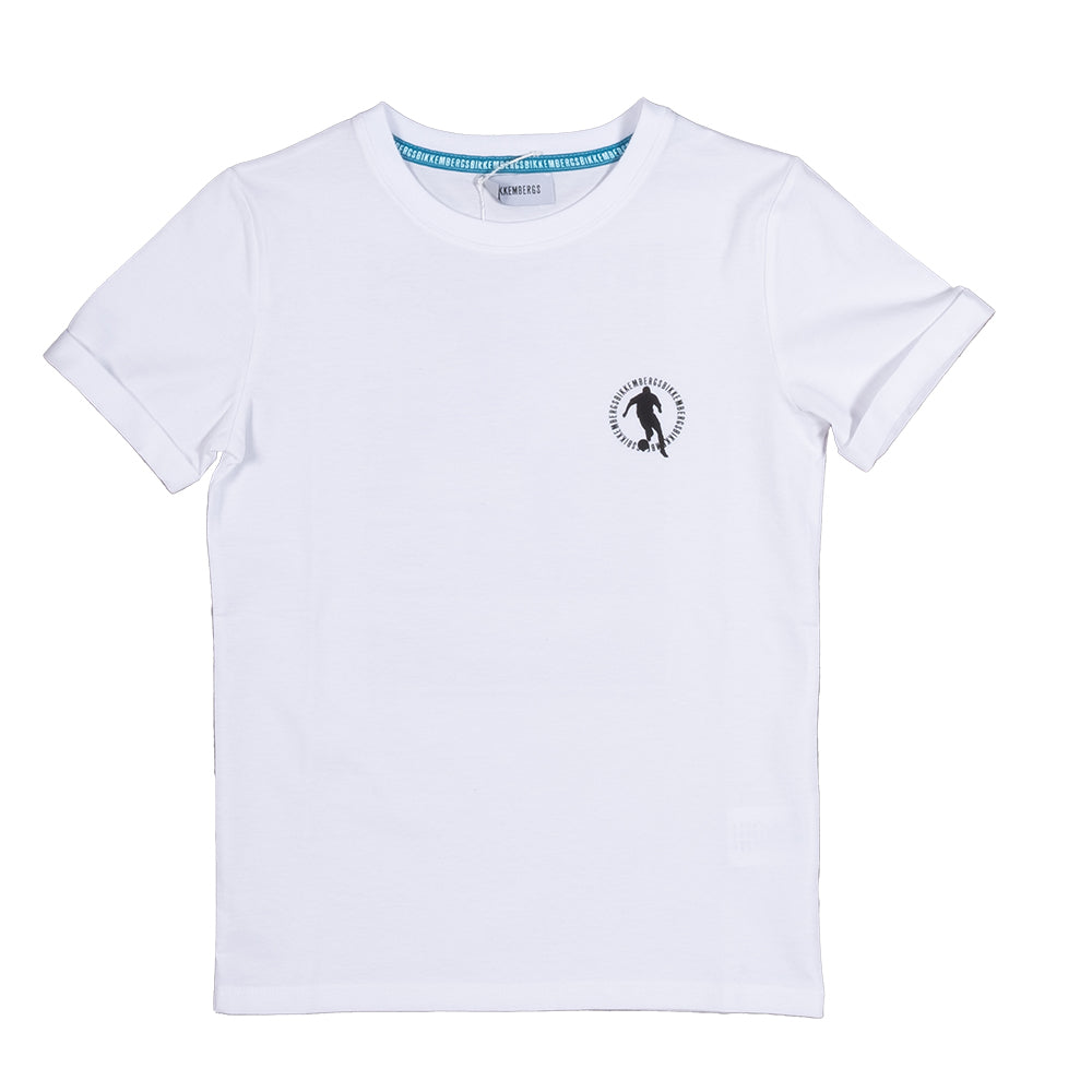 T-shirt  della Linea Abbigliamento Bambino Bikkembergs, con logo piccolo sul davanti e stampa in ...