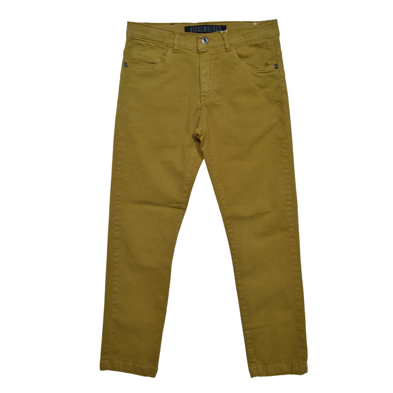 Pantalone color senape della Linea Abbigliamento Bambino Bikkembergs, con modello regolare cinque...