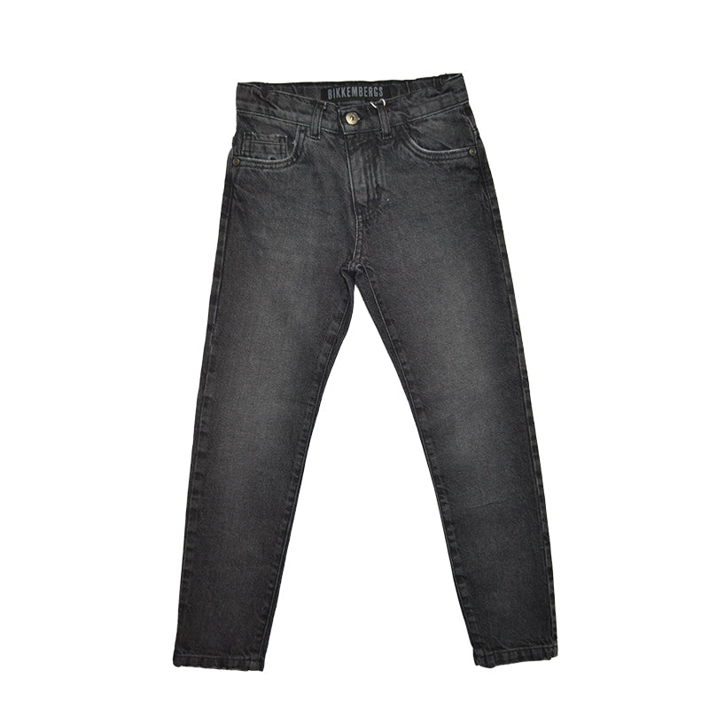 Pantalone jeans della Linea Abbigliamento Bambino Bikkembergs, con modello regolare cinque tasche...