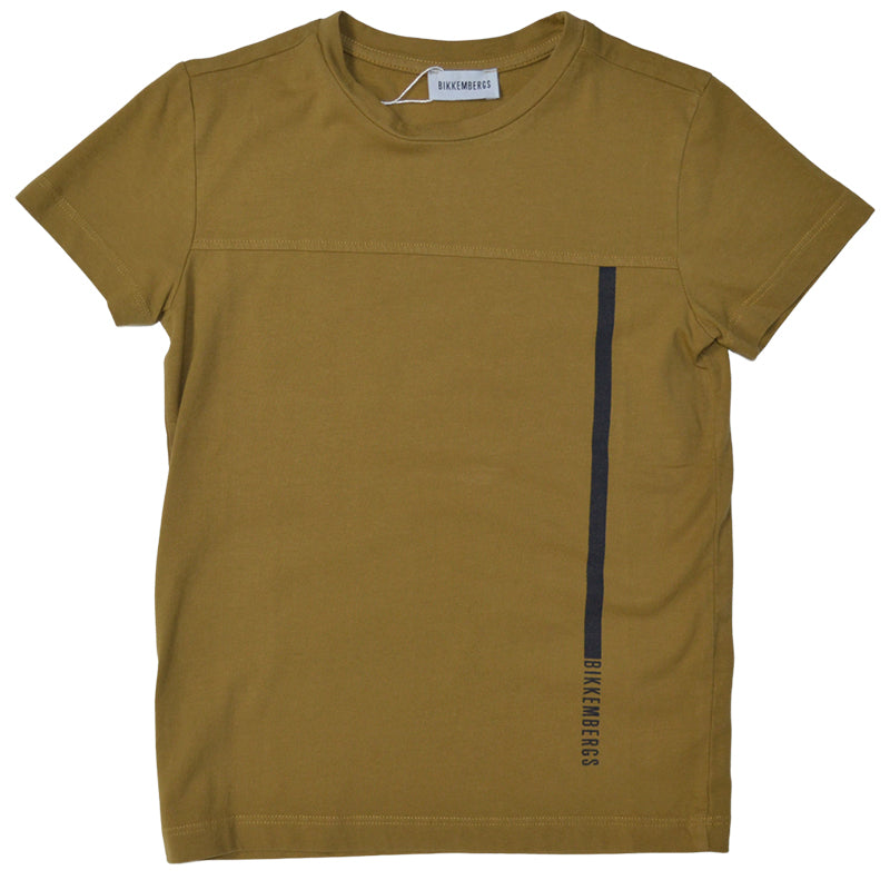 T-shirt a mezza manica della Linea Abbigliamento Bambino Bikkembergs, con banda laterale in contr...