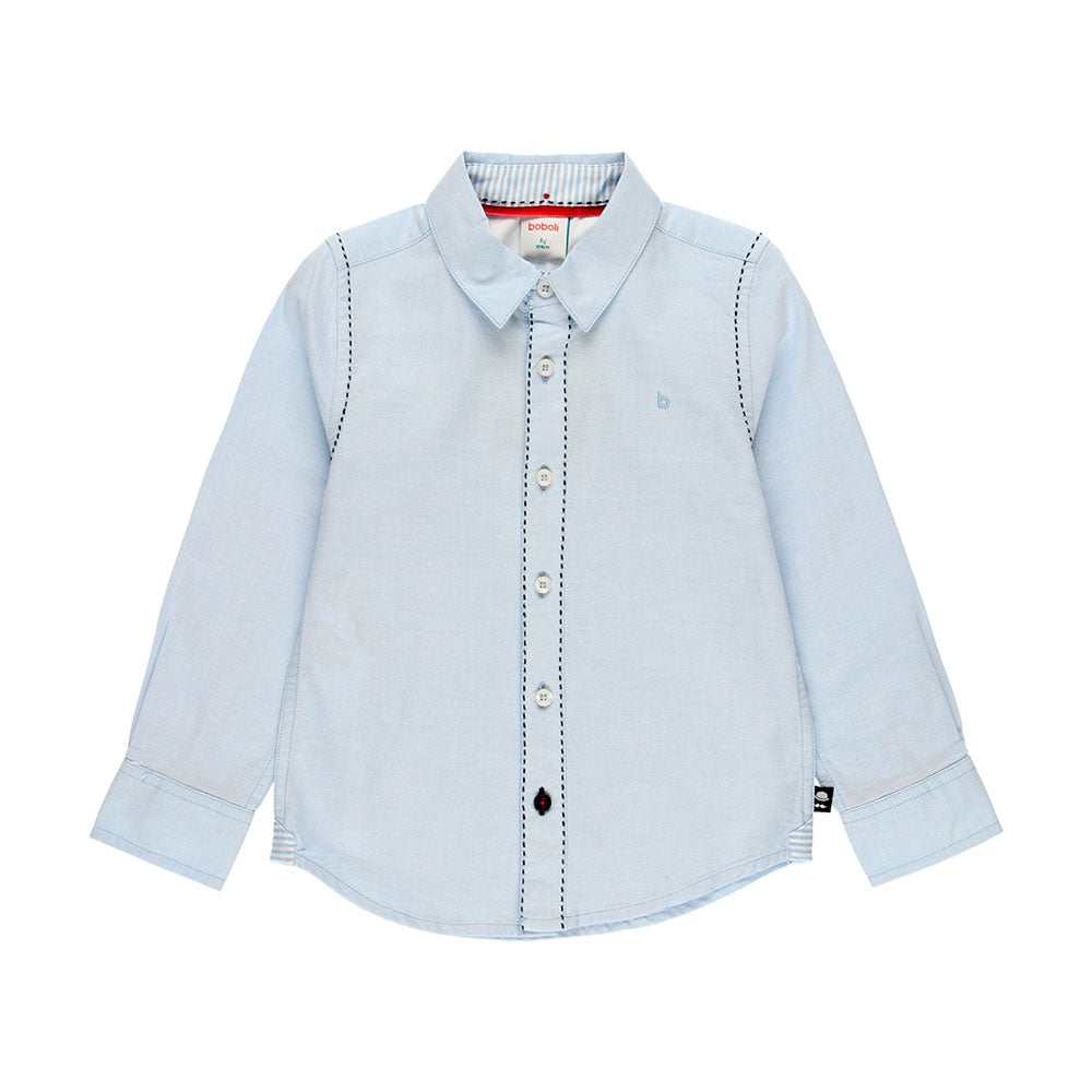 Camicia della Linea Abbigliamento Bambino Boboli, con impunture in contrasto di colore e gomitier...