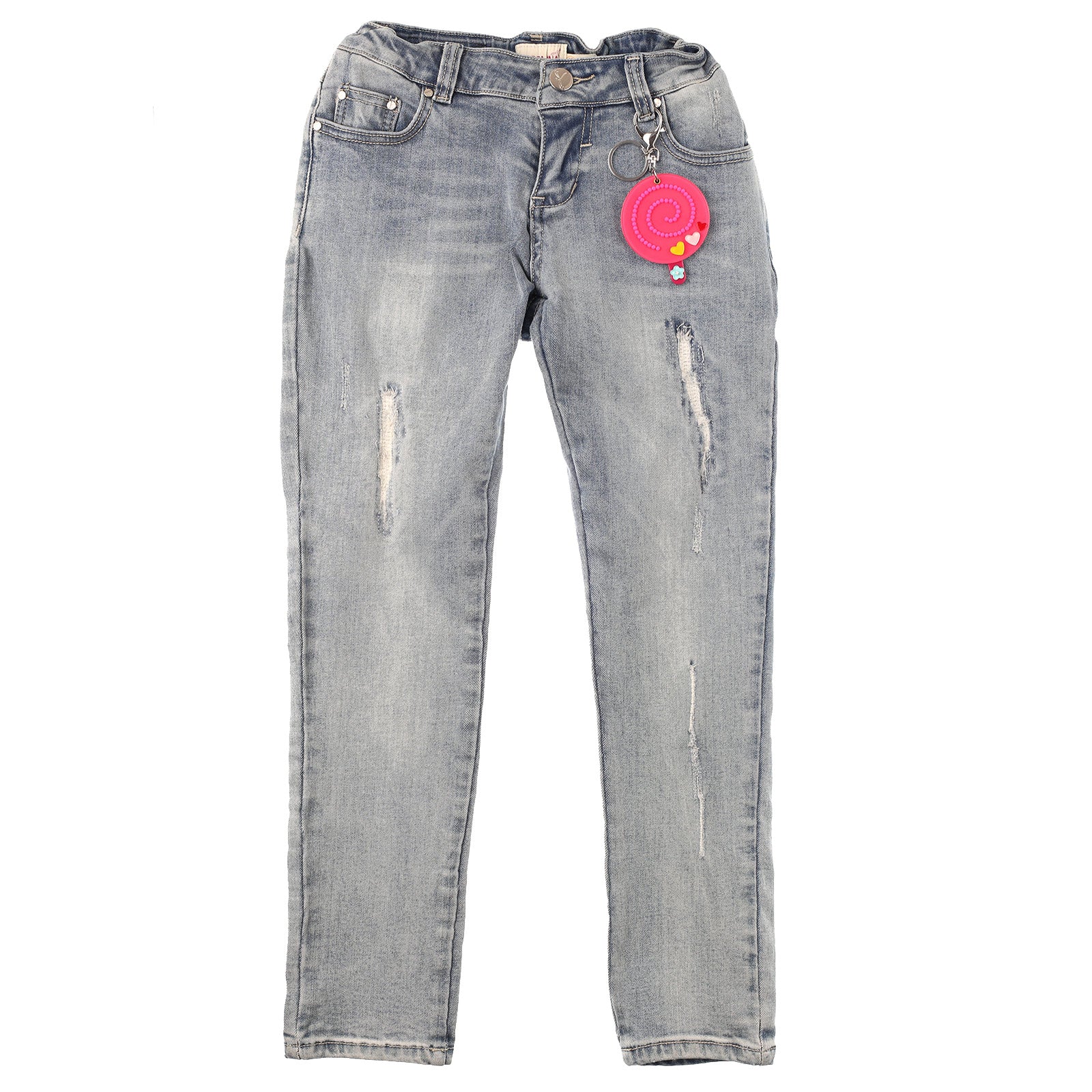 
  Jeans della linea abbigliamento bambina Fracomina Mini, a taglio dritto, modello
  cinque tasc...