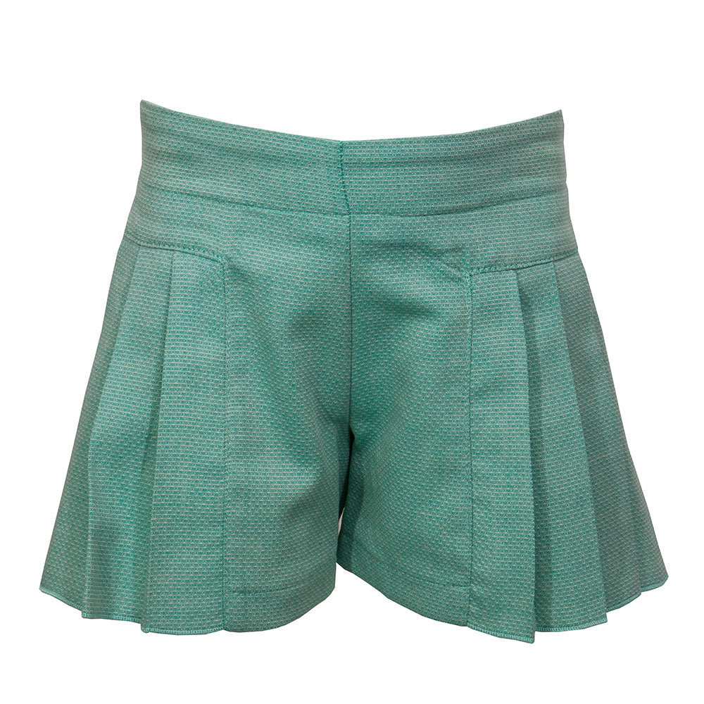 
  Shorts della Linea Abbigliamento Bambina M&amp;B Fashion a piegoline con elastico
  in vita su...