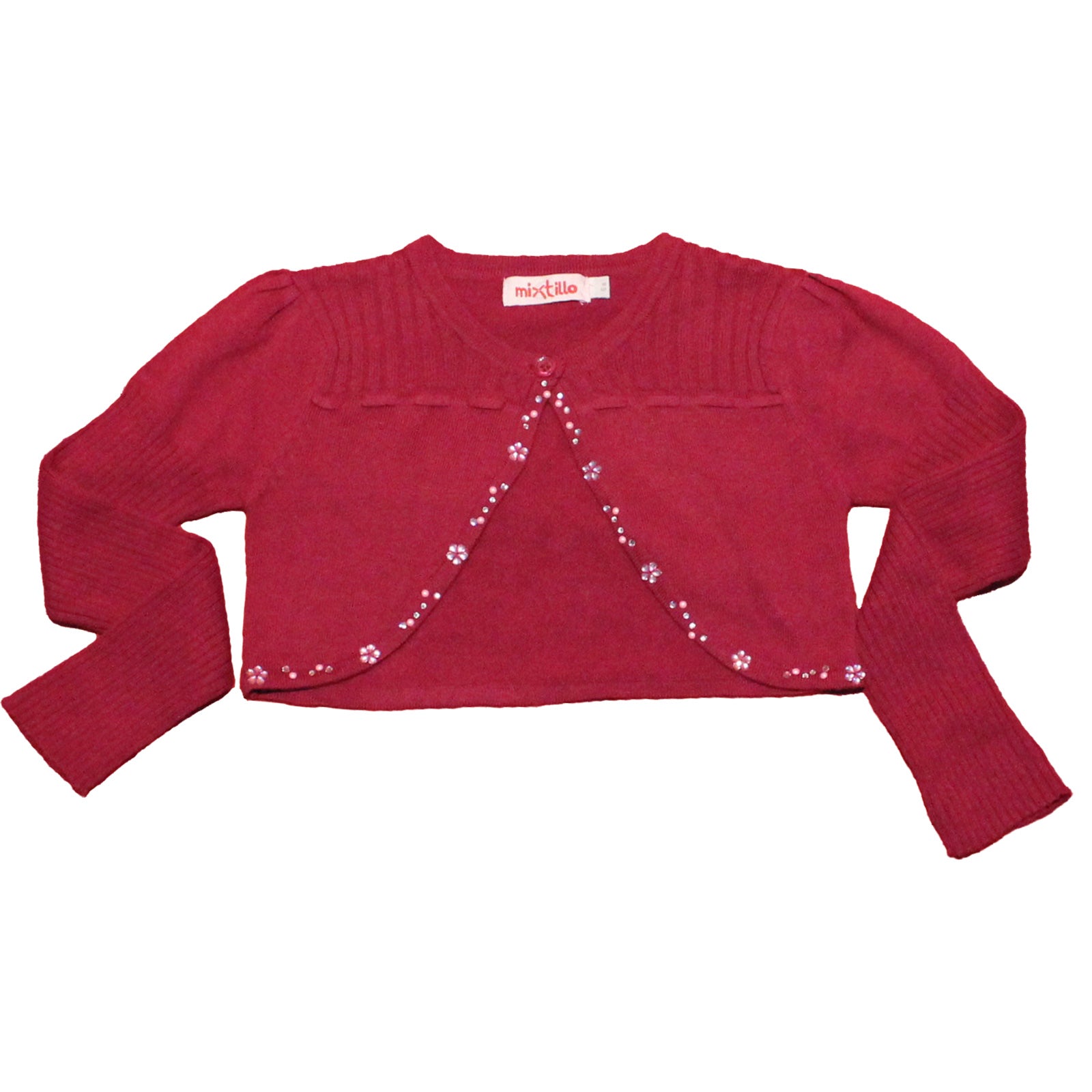 
  Scaldacuore in tricot elegante dellla linea abbigliamento bambina Mirtillo, con manichine a sb...