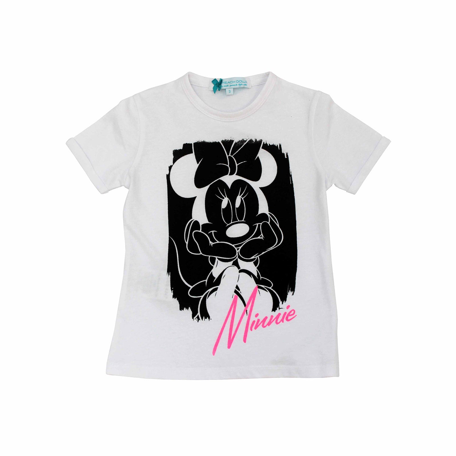 
  T-shirt della linea abbigliamento bambina Silvian Heach manica corta con stampa di Minnie sul ...