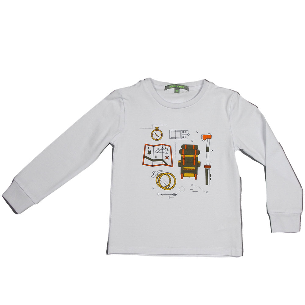 T-shirt della linea abbigliamento bambino Silvian Heach Kids; tinta unita con stampa colorata sul...