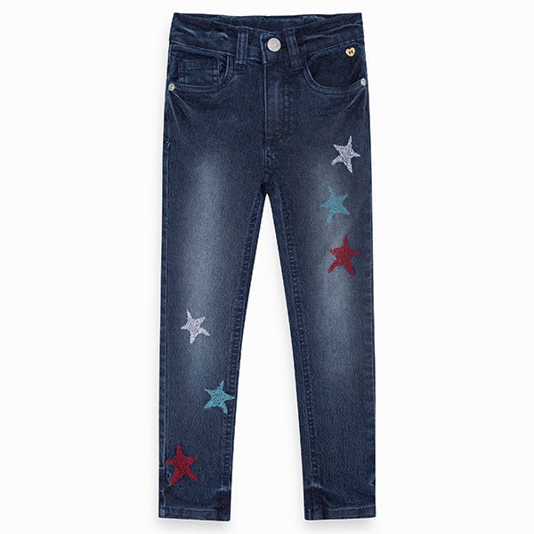 
  Pantaloni jeans, della linea abbigliamento bambina Tuc Tuc, con ricami colorati
  sul davanti,...