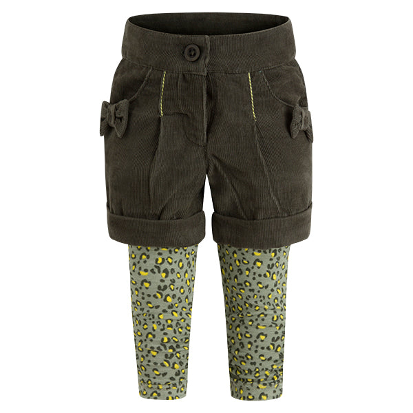 
  Pantaloncini della linea Abbigliamento Bambina Tuc Tuc in velluto rigato con leggins
  incorpo...