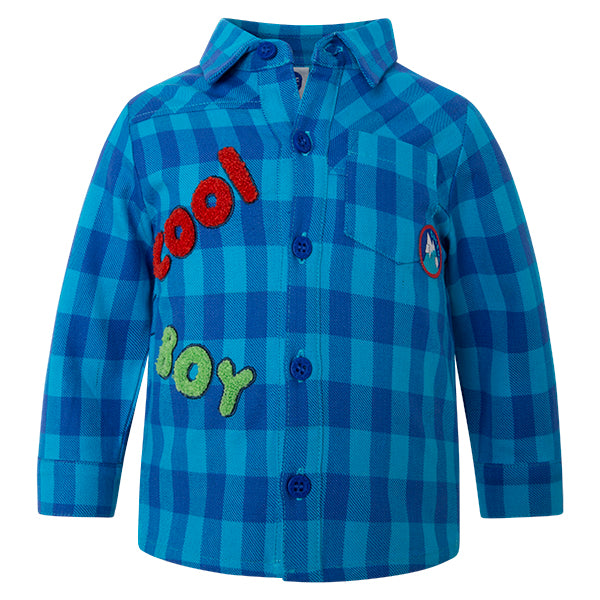 
  Camicia in flanella della linea Abbigliamento Bambino Tuc Tuc con fantasia a quadri
  e applic...