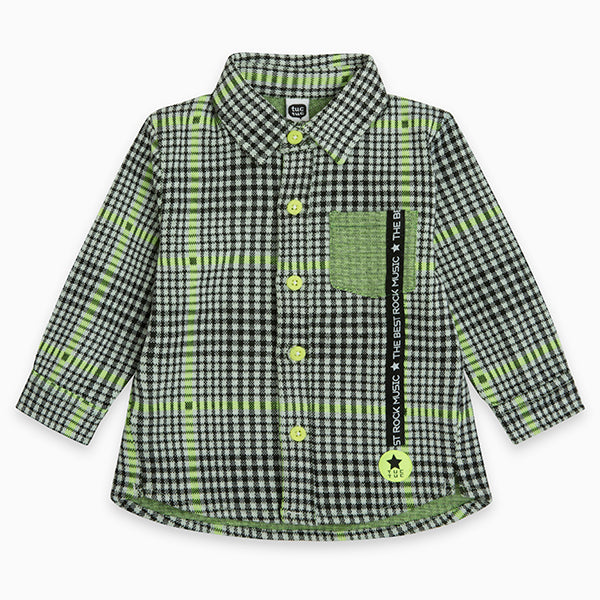 
  Camicia della Linea Abbigliamento Bambino Tuc Tuc con pattern a quadri in colore
  fluo.

