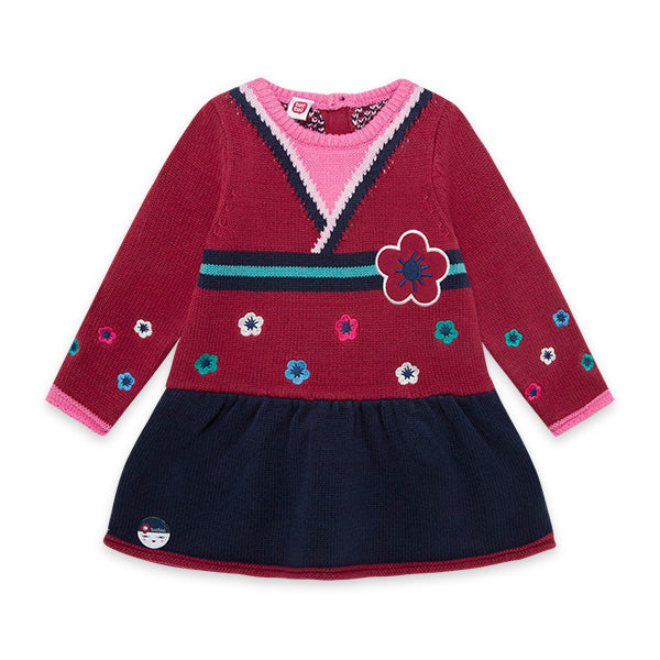 
  Abitino della linea Abbigliamento Bambina Tuc Tuc , collezione Kyoto Girls, in maglia
  con bo...