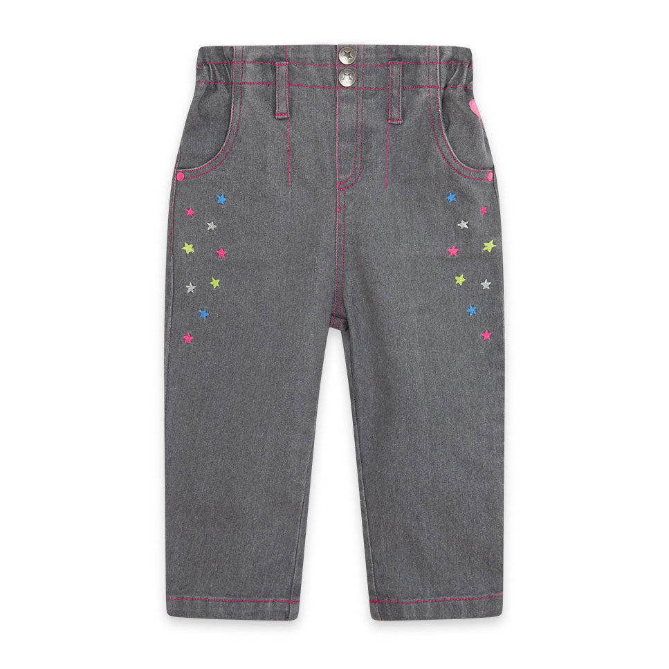 
Pantalone denim della Linea Abbigliamento Bambina Tuc Tuc, a vita alta e con elastico in vita.

...