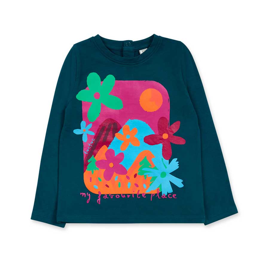 Maglietta della Linea Abbigliamento Bambina Tuc Tuc, a manica lunga, con stampa multicolor sul da...